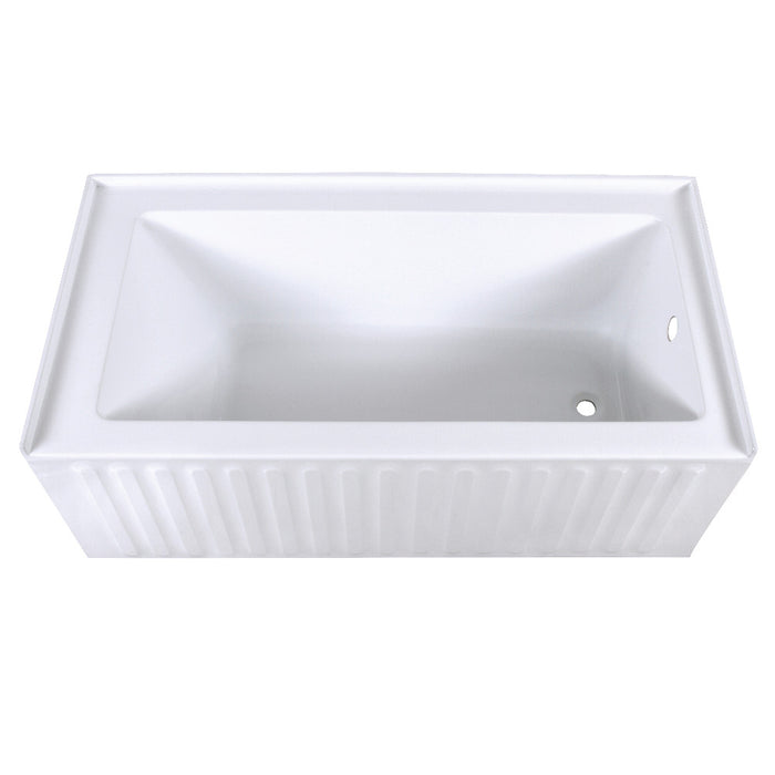 Aqua Eden VTDE603121R 60" Acrylic Rectangular 3-Wall Alcove Tub, Right Drain Hole, Glossy White