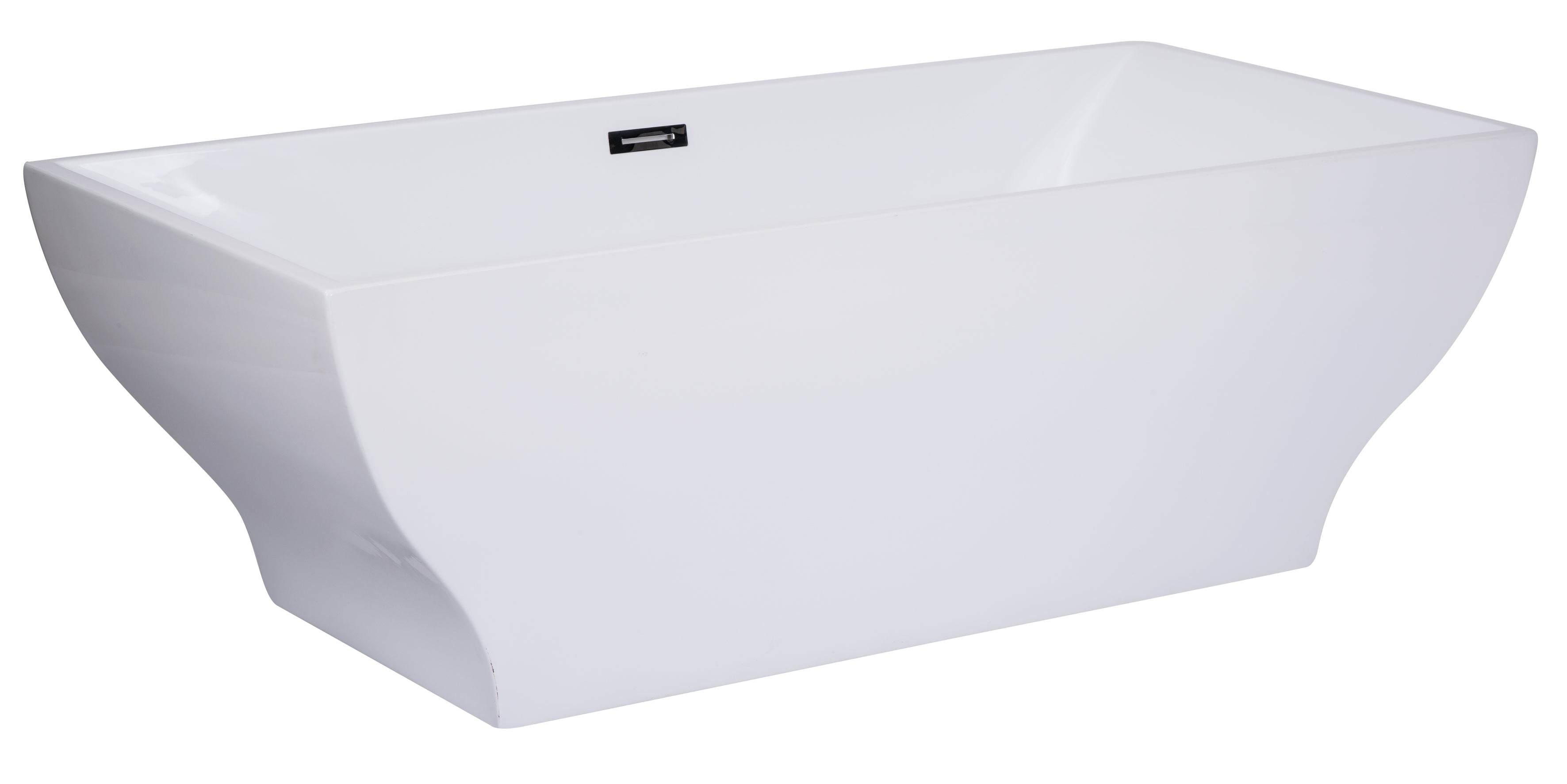 ALFI AB8840 67 inch White Rectangular Acrylic Free Standing Soaking Bathtub
