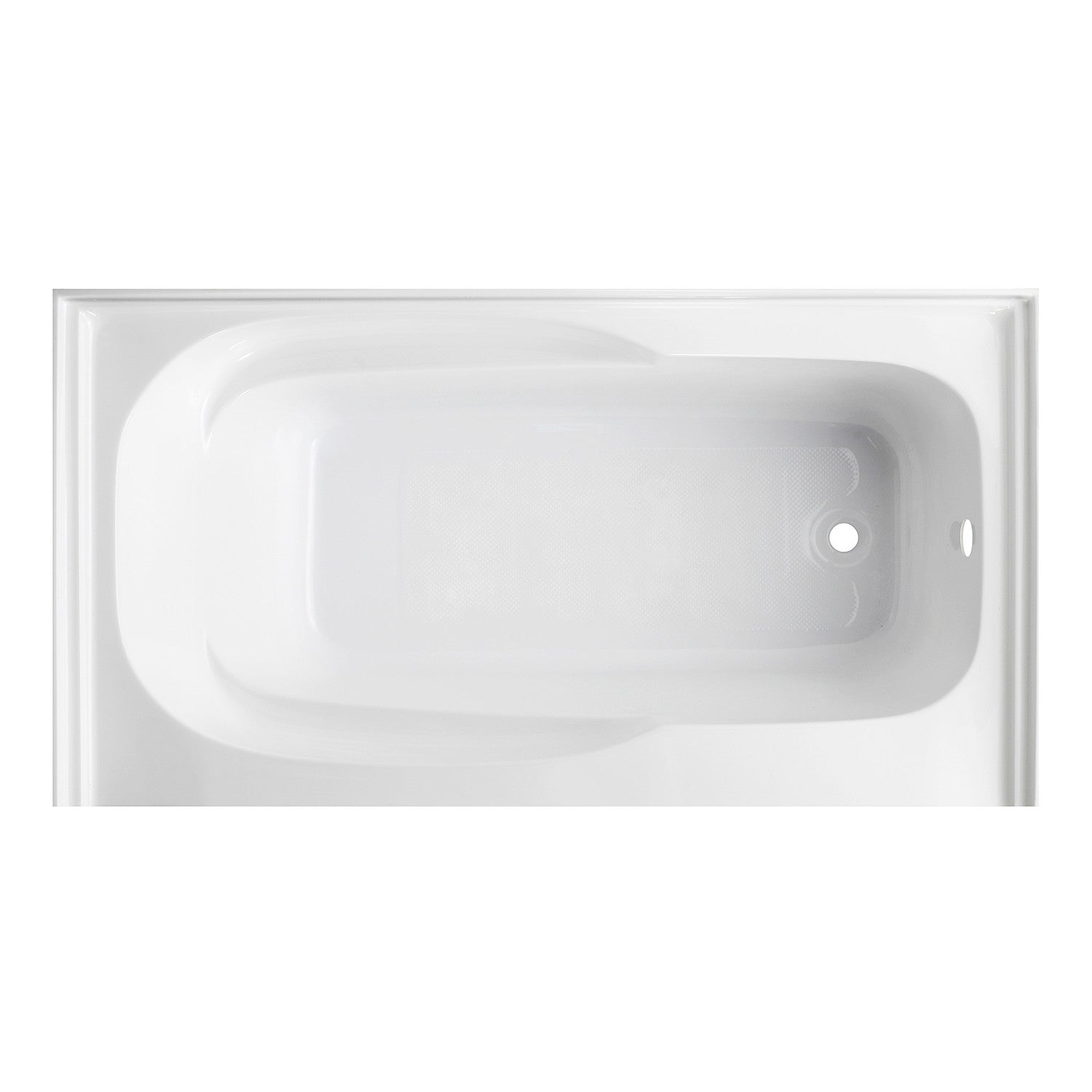 Aqua Eden VTAM6031R21B 60" Acrylic Rectangular 3-Wall Alcove Tub with Armrests and Anti-Skid Surface, Right Hand Drain, Glossy White