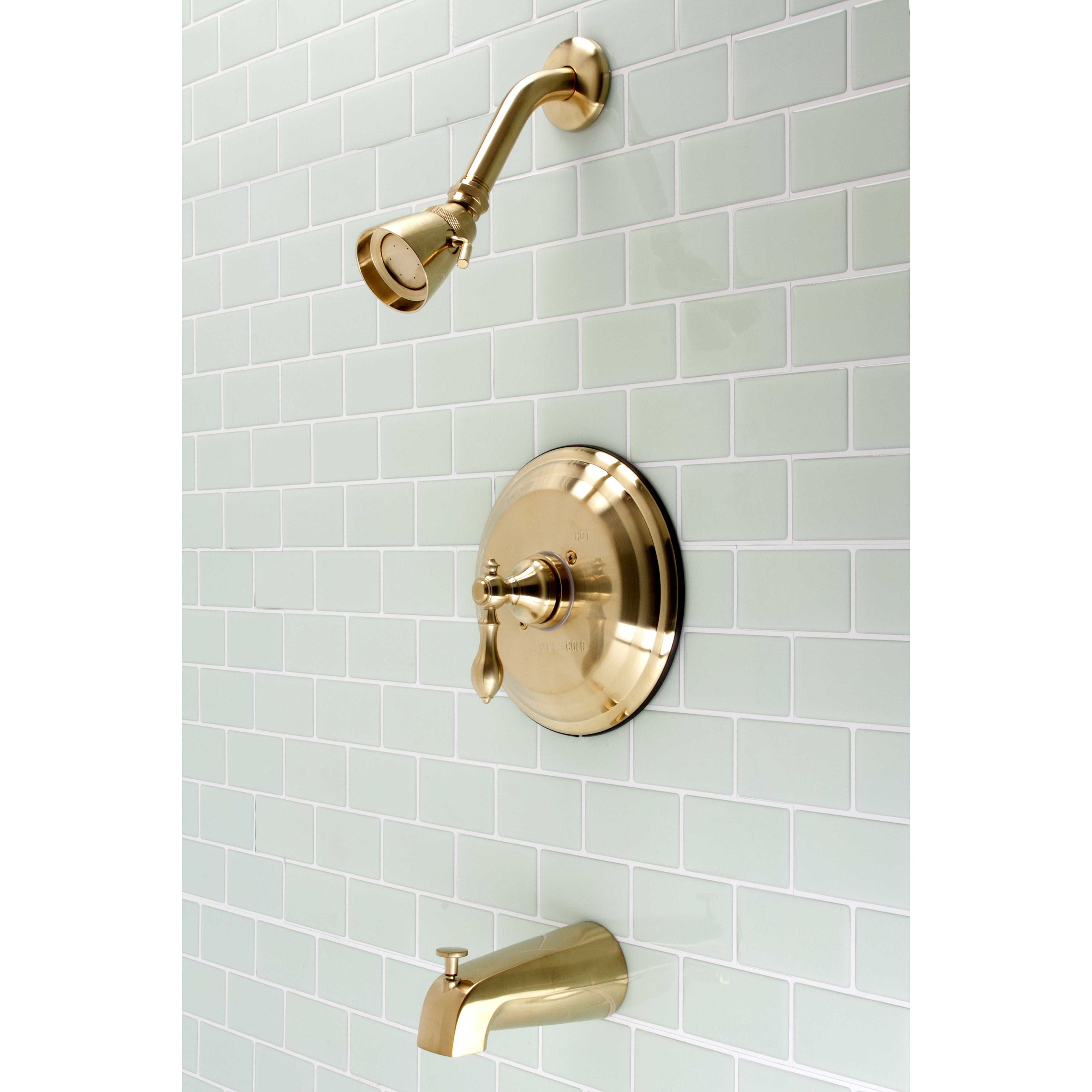 Kingston Brass KB3637ACL American Classic Single-Handle Pressure Balanced Tub and Shower Faucet, Brushed Brass