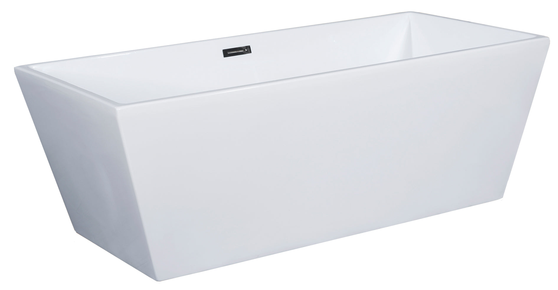 ALFI AB8833 59 inch White Rectangular Acrylic Free Standing Soaking Bathtub