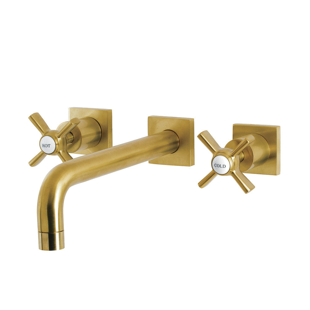 Kingston Brass KS6027ZX Millennium Two-Handle Wall Mount Roman Tub Faucet, Brushed Brass