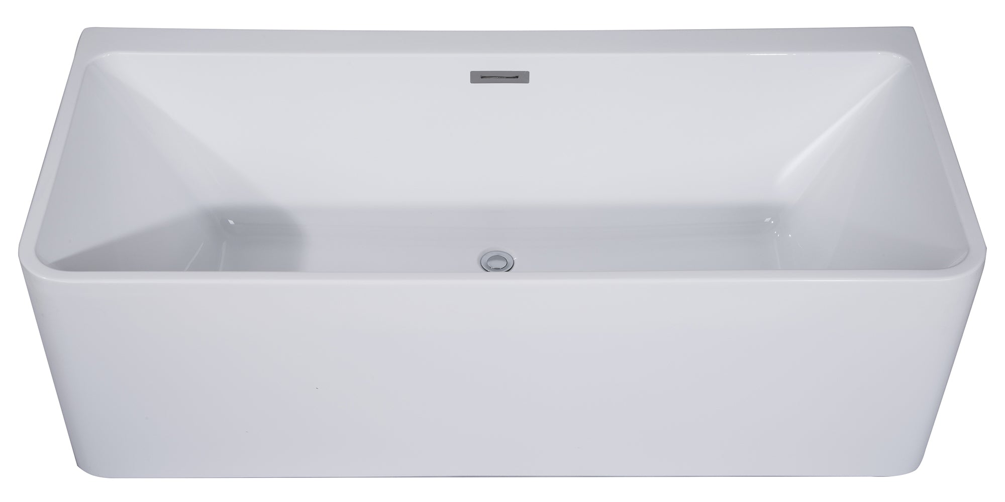 ALFI AB8858 59 inch White Rectangular Acrylic Free Standing Soaking Bathtub