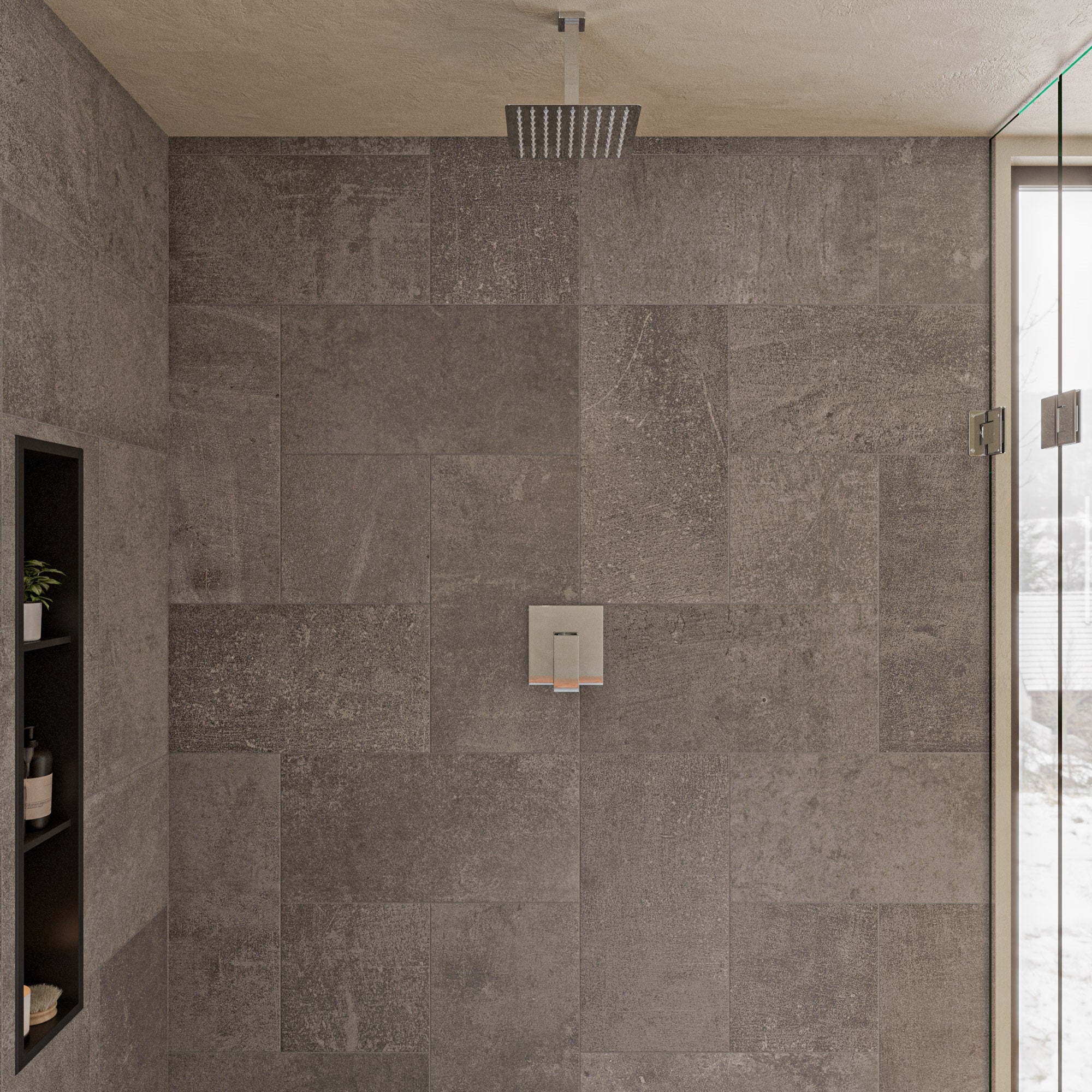 ALFI AB5501-PC Polished Chrome Shower Valve Mixer with Square Lever Handle
