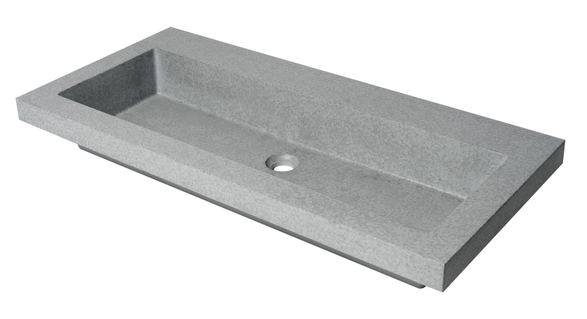 ALFI ABCO40TR 40" Solid Concrete Gray Matte Trough Sink for the Bathroom