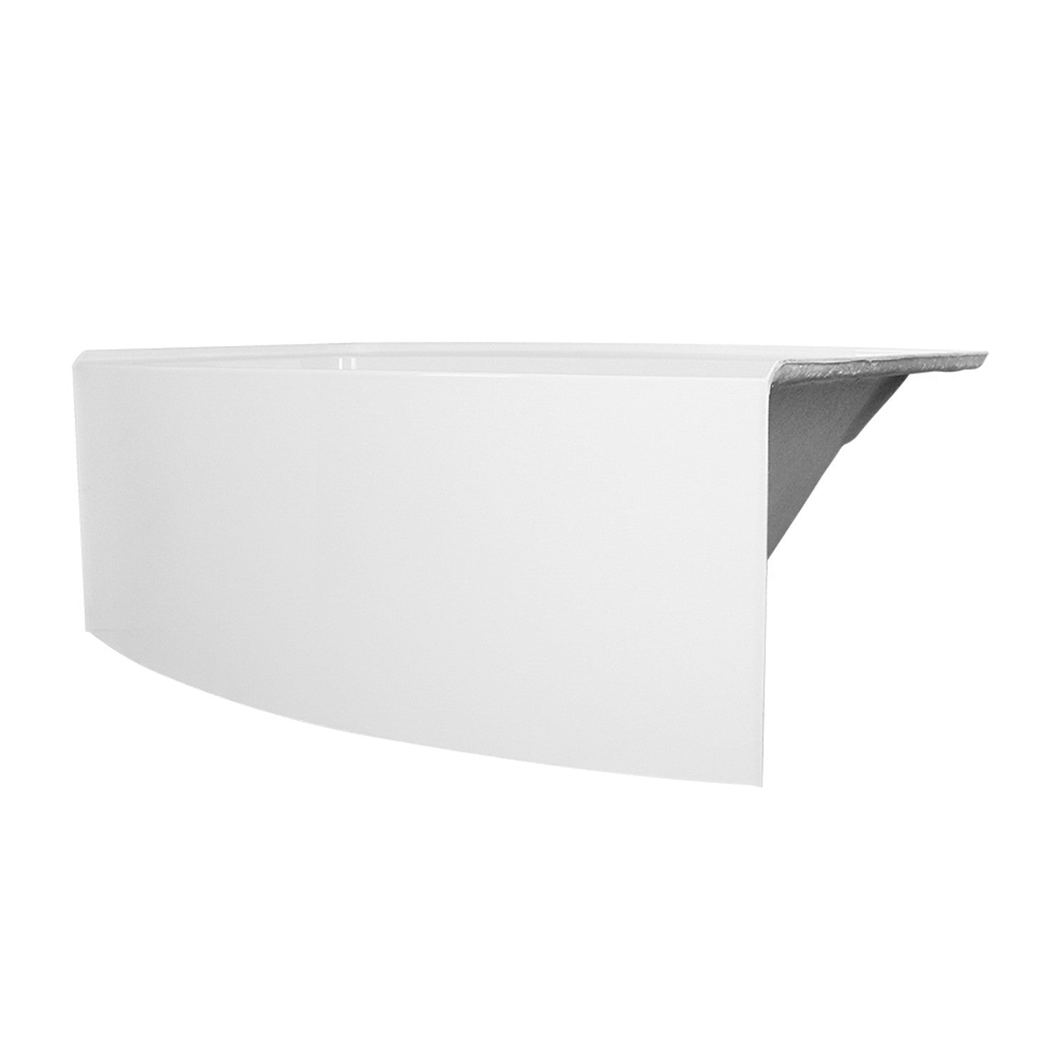 Aqua Eden VTDR663222L 66" Acrylic Curved Rectangular Apron 3-Wall Alcove Tub, Left Hand Drain, Glossy White