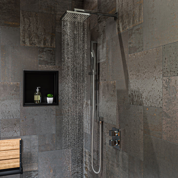 ALFI AB2830-PC Polished Chrome 2 Way Thermostatic Square Shower Set