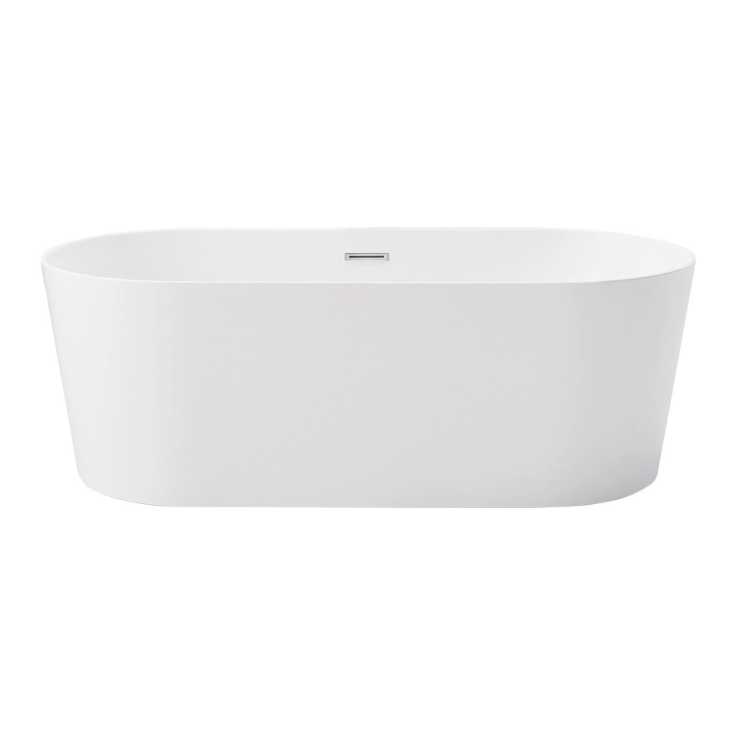 Kingston Brass VTOV673223 67" Acrylic Oval Double Ended Freestanding Tub with Drain, Glossy White