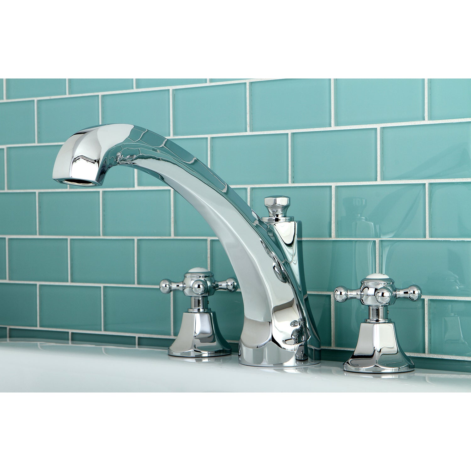 Kingston Brass KS4321BX Metropolitan Two-Handle Deck Mount Roman Tub Faucet, Polished Chrome