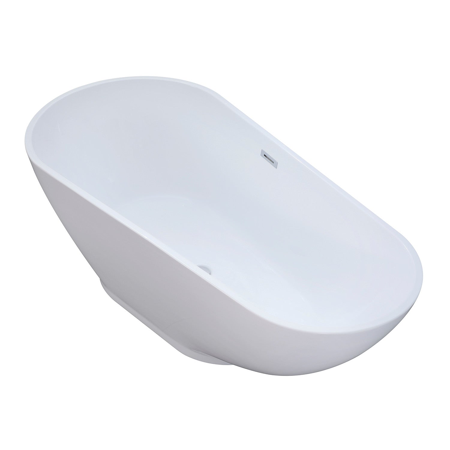 Kingston Brass VTDE693223BA 69" Acrylic Oval Double Ended Freestanding Tub with Drain, Glossy White