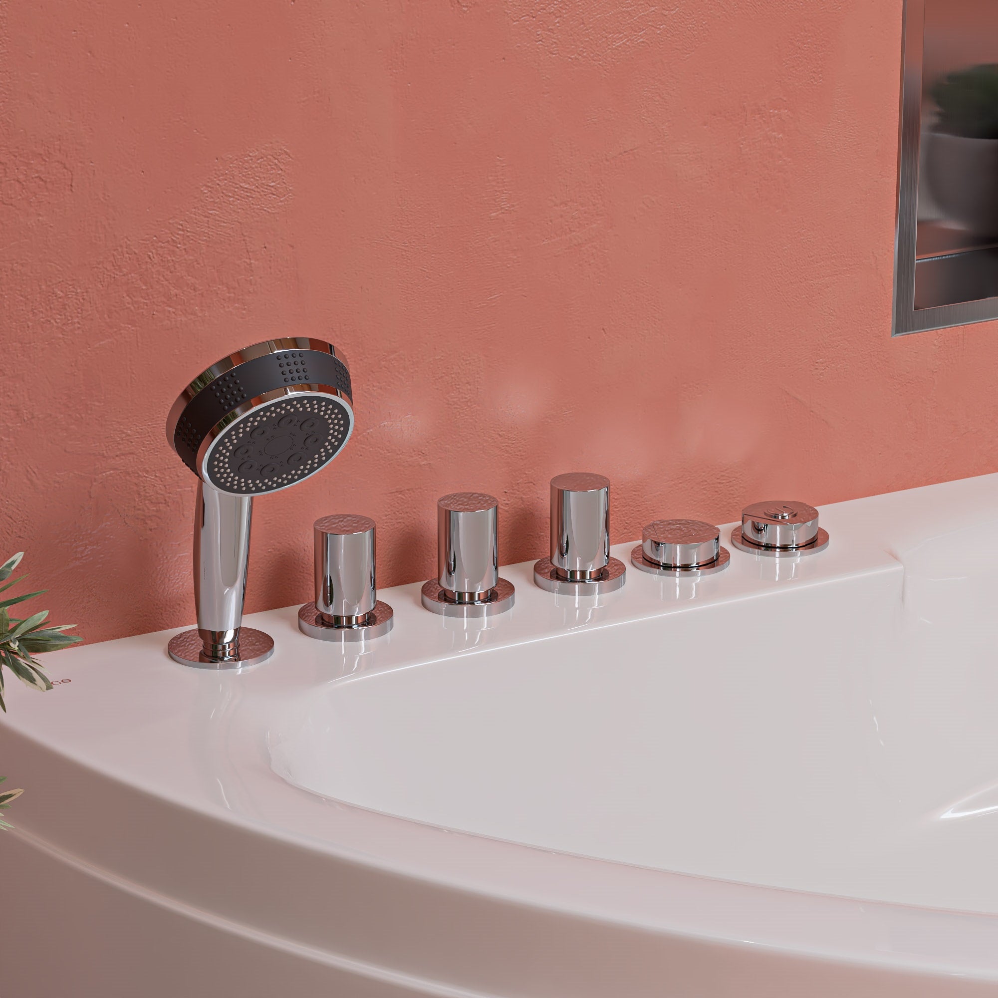 EAGO AM161-L  5' Single Person Corner White Acrylic Whirlpool Bath Tub - Drain on Left