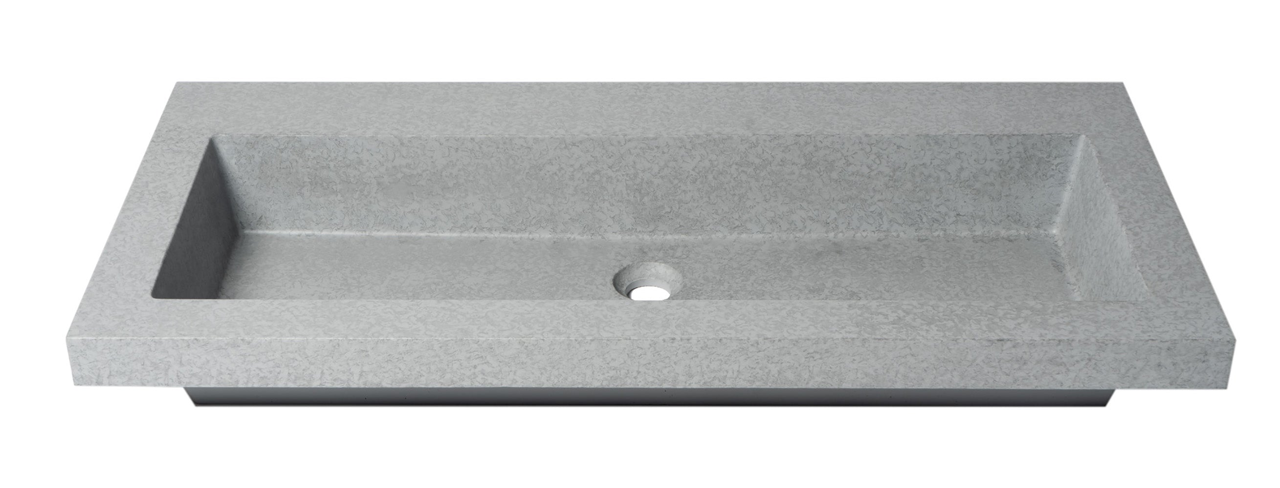 ALFI ABCO40TR 40" Solid Concrete Gray Matte Trough Sink for the Bathroom