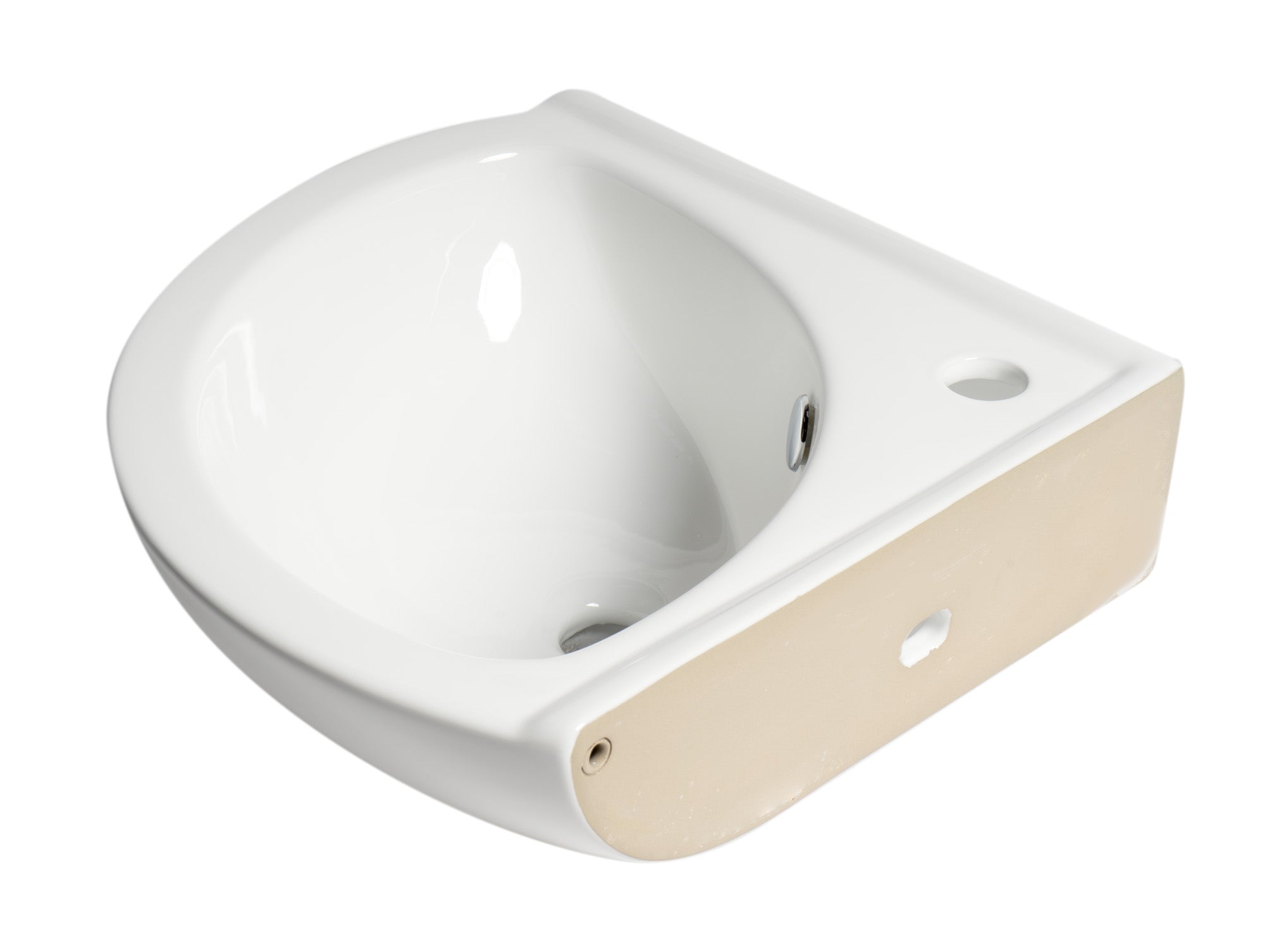 ALFI ABC120 White 22" Corner Wall Mounted Ceramic Sink with Faucet Hole