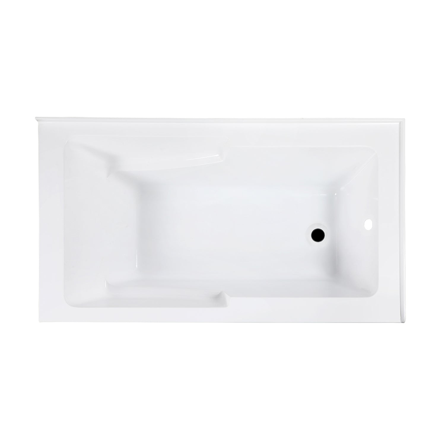 Aqua Eden VTAM6032R22S 60" Acrylic Rectangular 2-Wall Corner Alcove Tub with Corner Apron, Right Hand Drain Hole, Glossy White