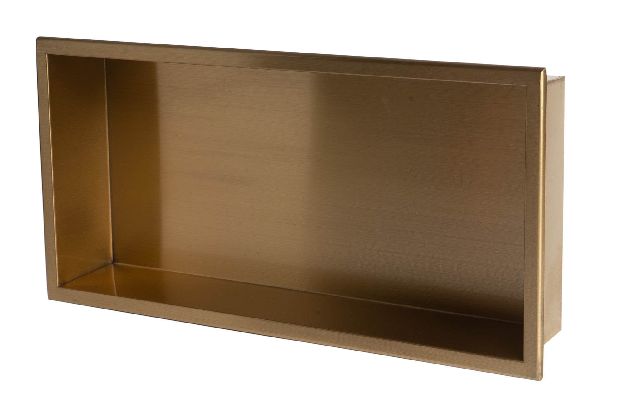 ALFI ABNP2412-BG 24" x 12" Brushed Gold PVD Stainless Steel Horizontal Single Shelf Shower Niche