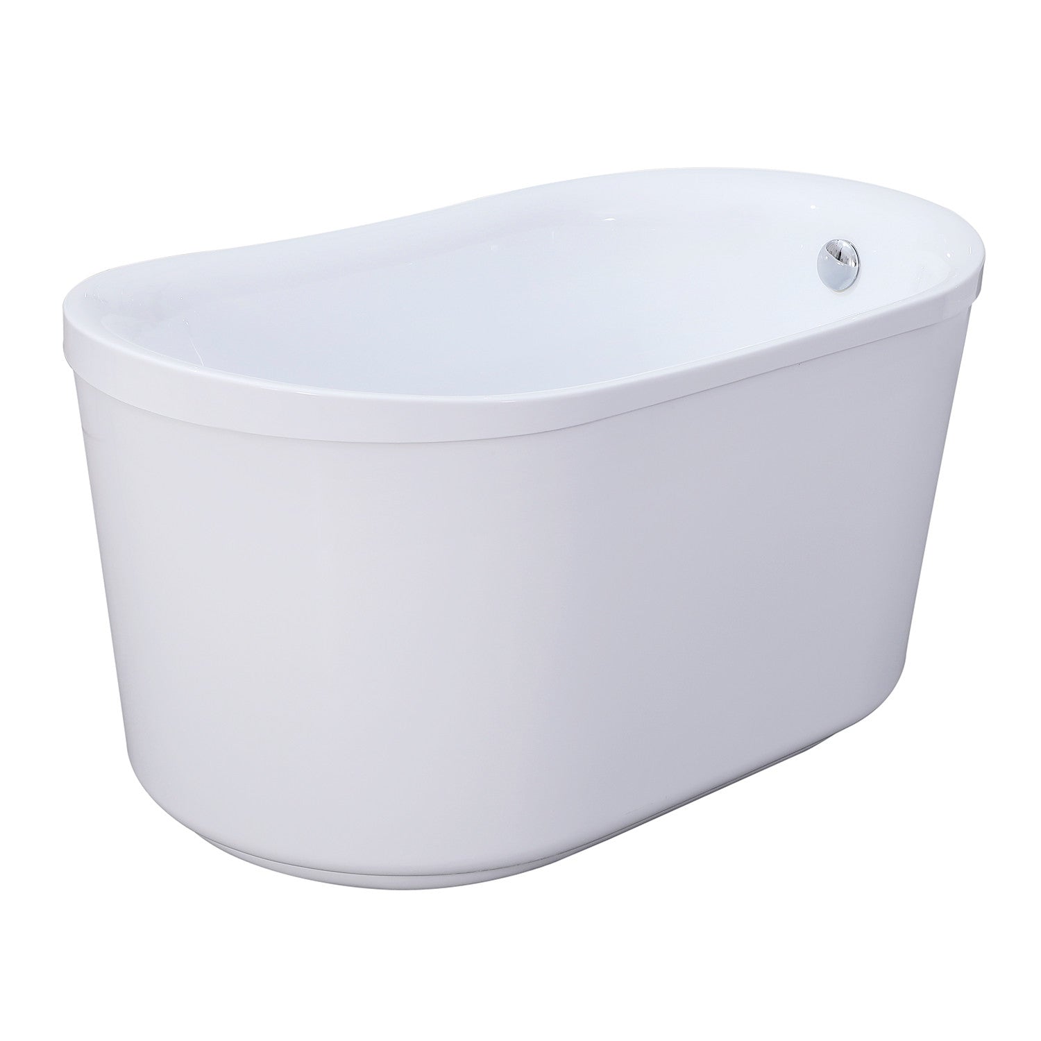 Kingston Brass VTDE513026BA 51" Acrylic Oval Double Slipper Freestanding Tub with Drain, Glossy White