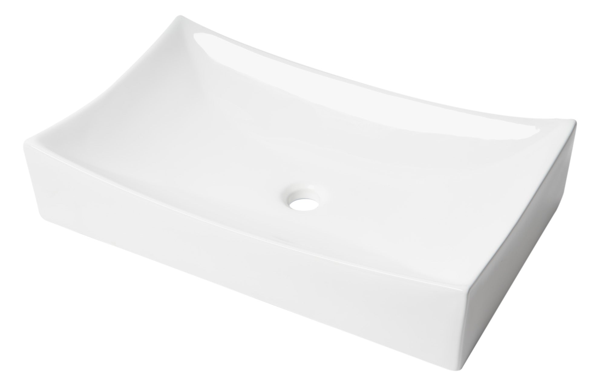 ALFI ABC904 White 26" Fancy Rectangular Above Mount Ceramic Sink