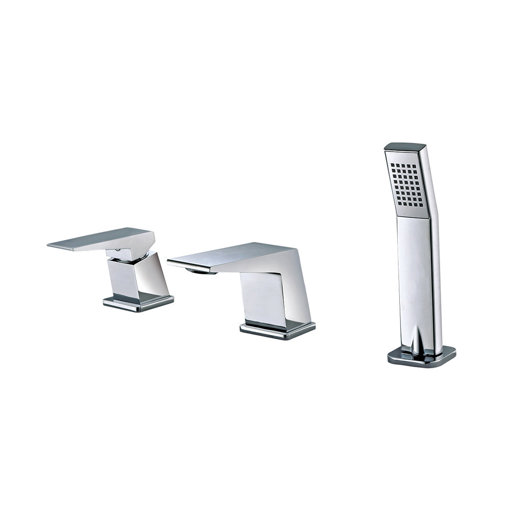 ALFI AB2464-PC Polished Chrome Deck Mounted 3 Hole Tub Filler & Shower Head