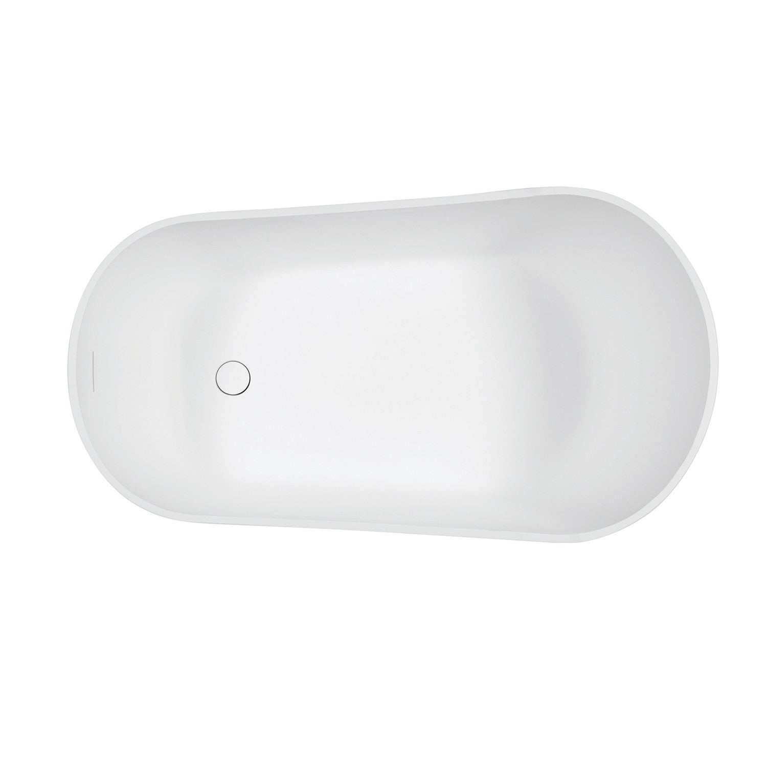 Kingston Brass VRTSS513026 52" Solid Surface Oval Single Slipper Freestanding Tub with Drain, Glossy White/Matte White