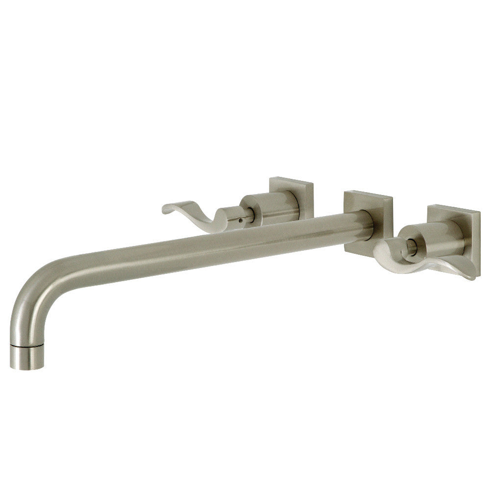 Kingston Brass KS6048DFL NuWave Two-Handle Wall Mount Roman Tub Faucet, Brushed Nickel