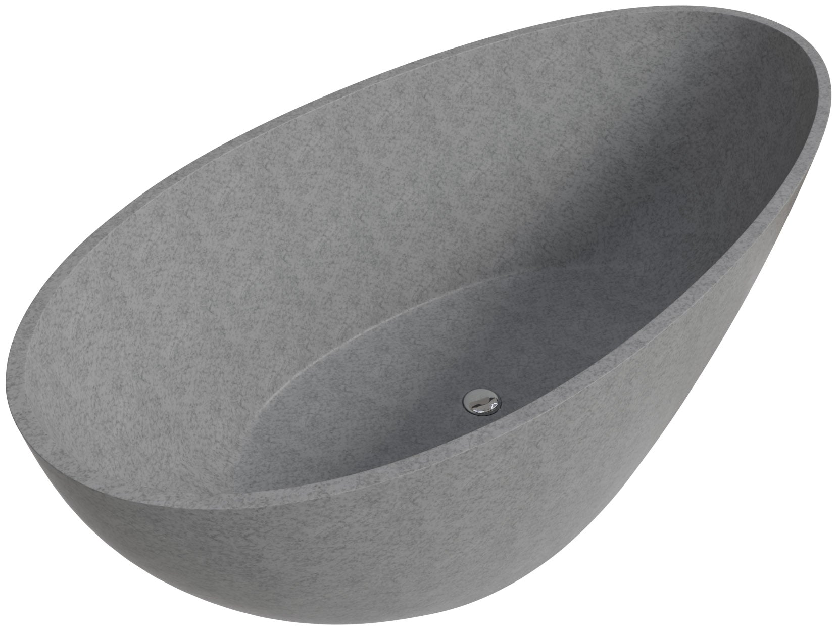 ALFI ABCO72TUB 72" Solid Concrete Tear Drop Freestanding Bathtub