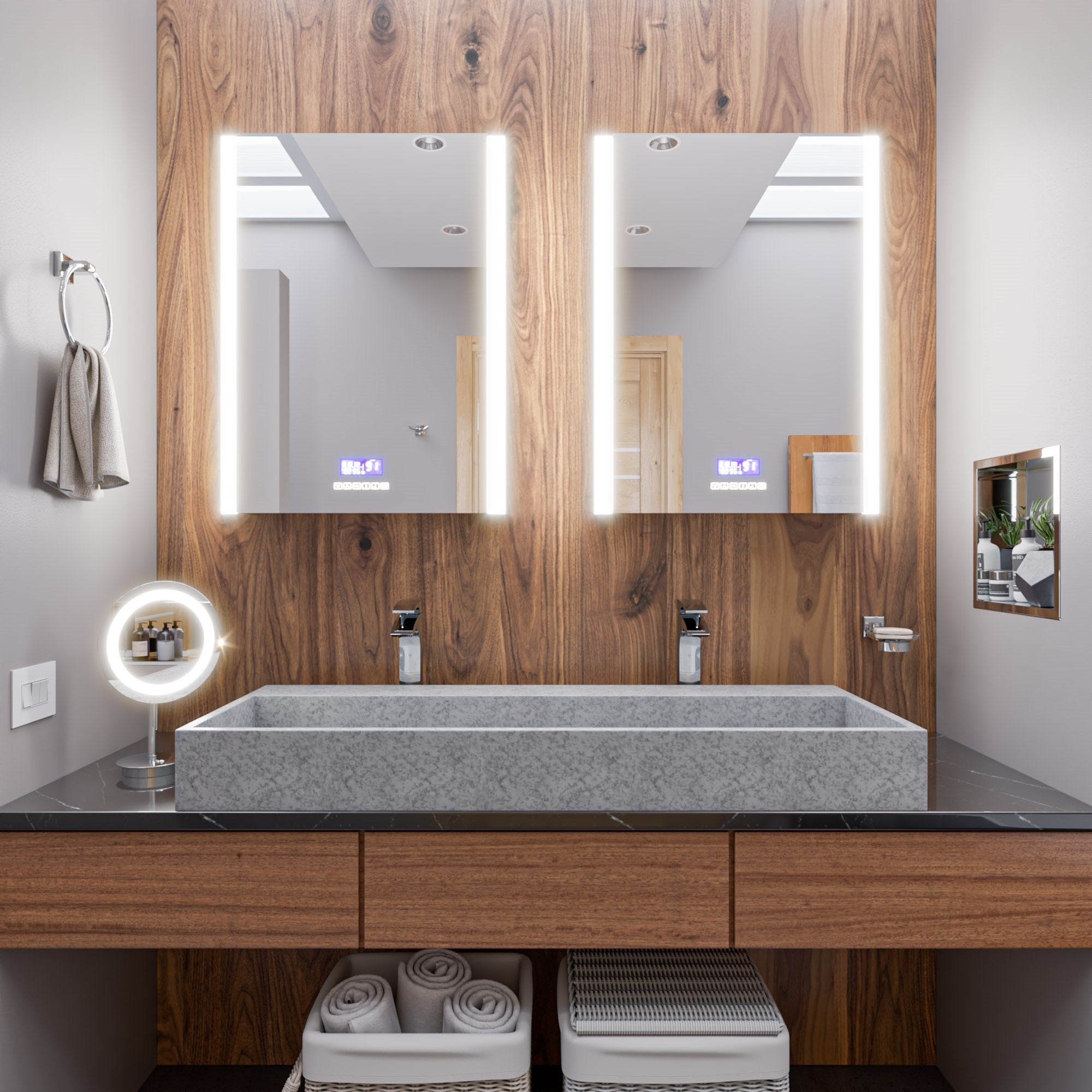 ALFI ABCO48TR 48" Solid Concrete Gray Matte Trough Sink for the Bathroom