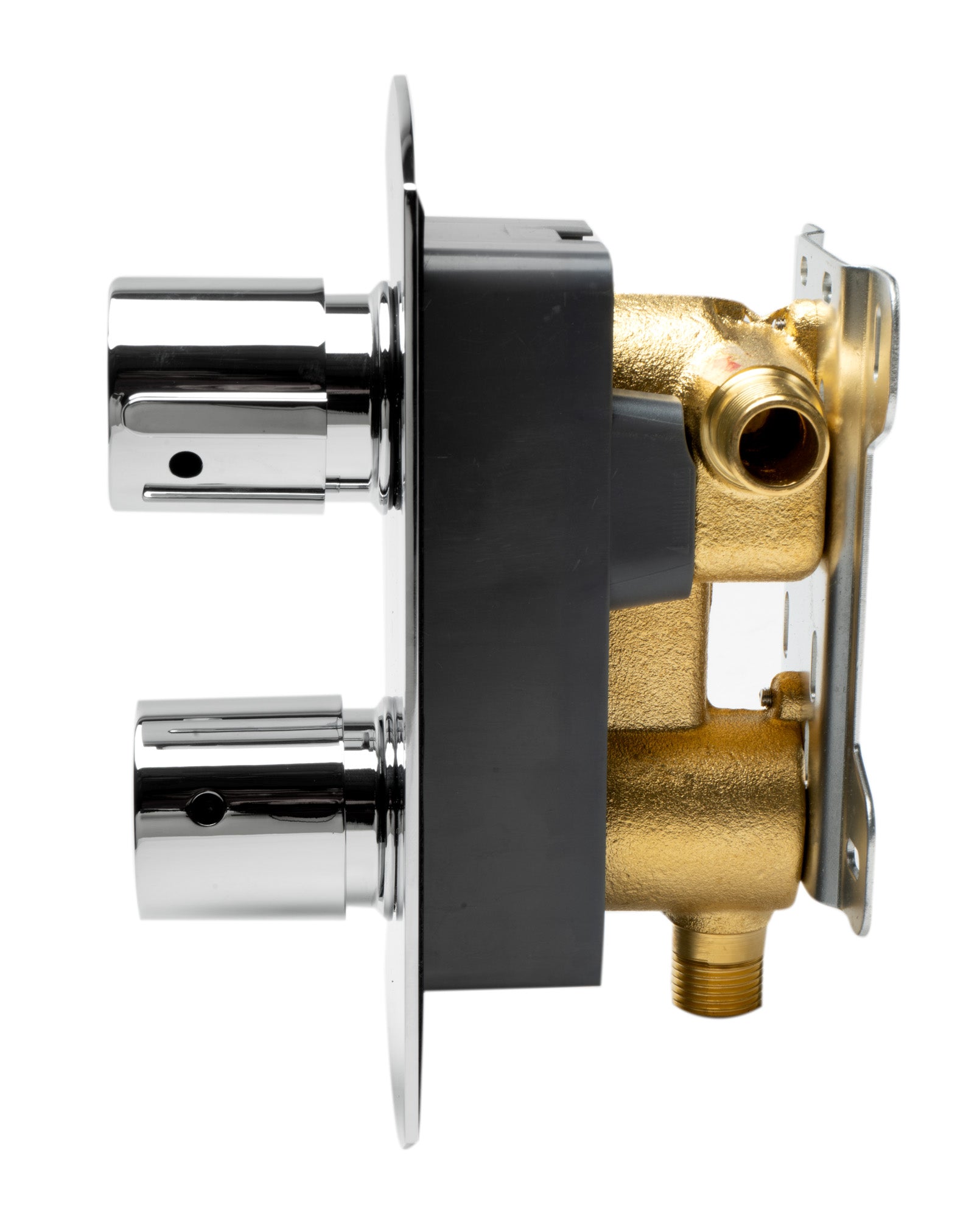 ALFI AB3809-PC Polished Chrome Round Knob 1 Way Thermostatic Shower Mixer