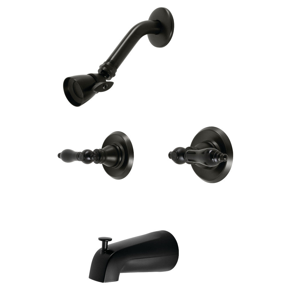 Kingston Brass KB240AKL Duchess Double-Handle Tub and Shower Faucet, Matte Black
