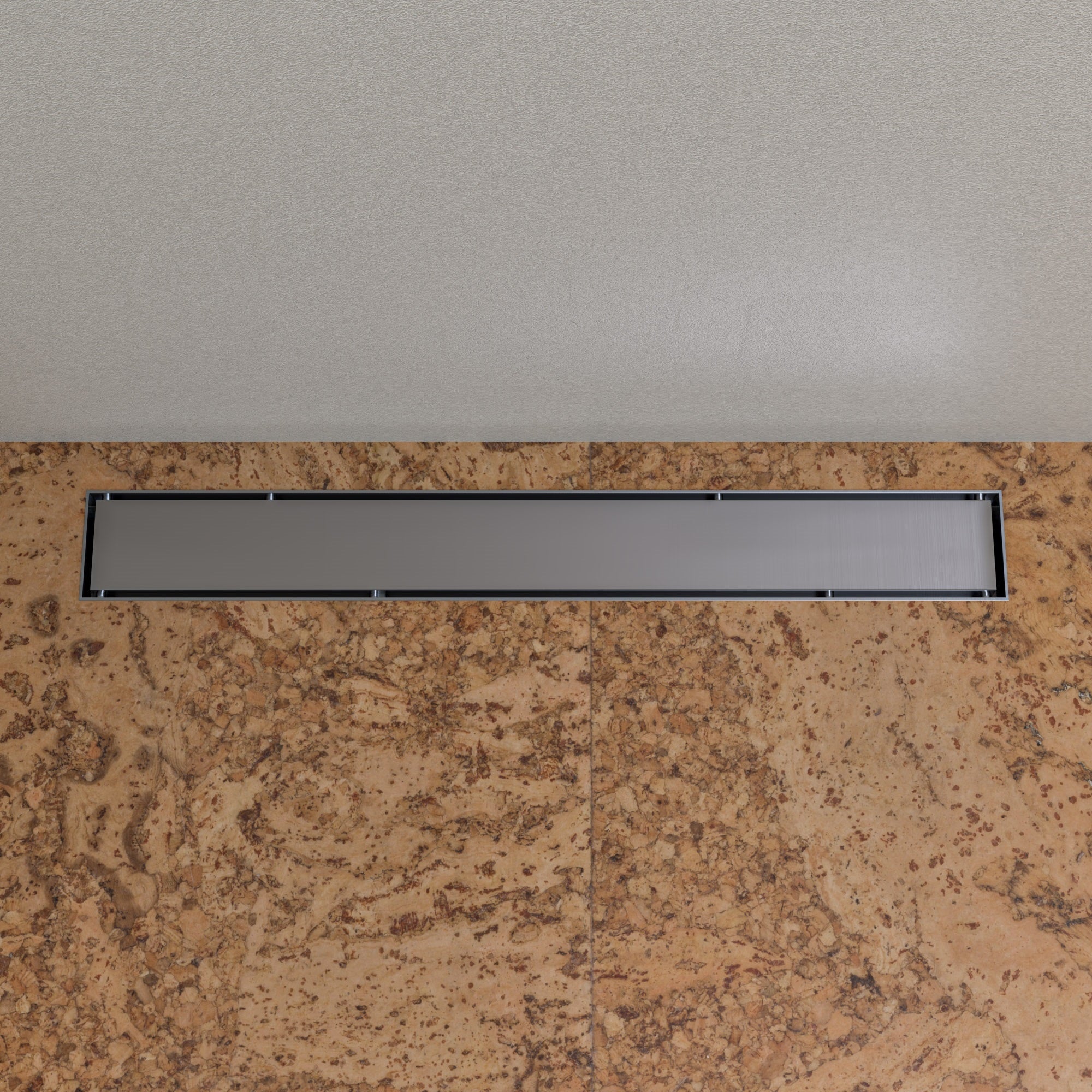 ALFI ABLD24B-BSS 24" Modern Brushed Stainless Steel Linear Shower Drain with Solid Cover