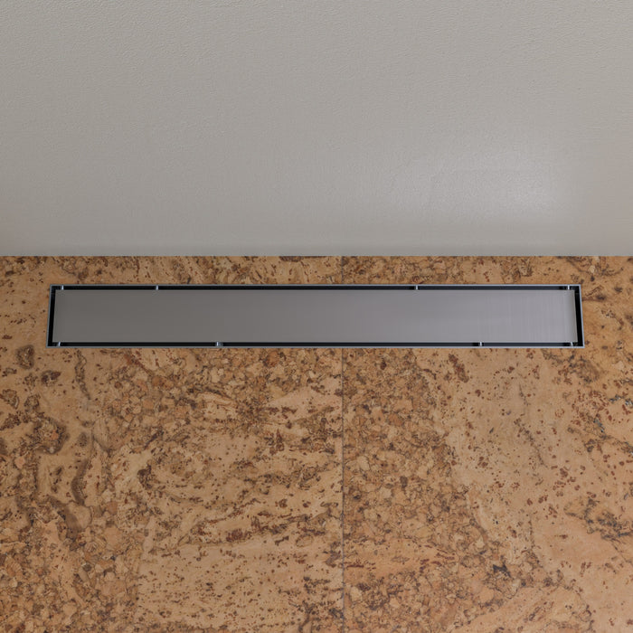 ALFI ABLD24B-BSS 24" Modern Brushed Stainless Steel Linear Shower Drain with Solid Cover