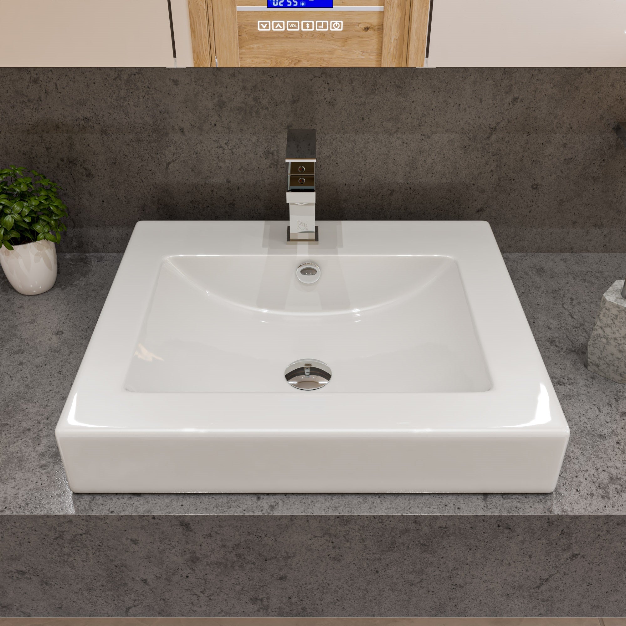 ALFI AB1229-PC Polished Chrome Square Single Lever Bathroom Faucet