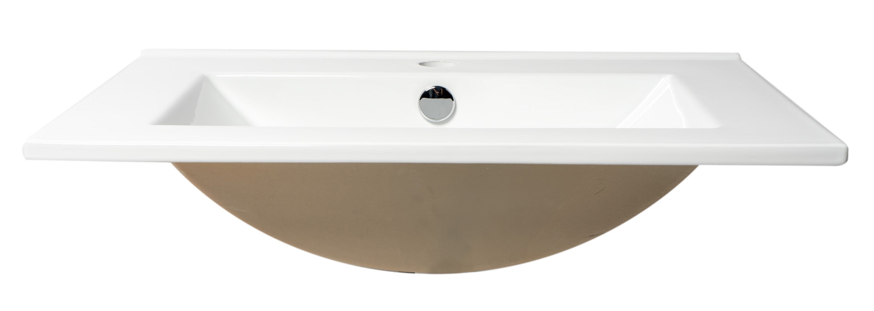 ALFI ABC803 White 25" Rectangular Drop In Ceramic Sink with Faucet Hole