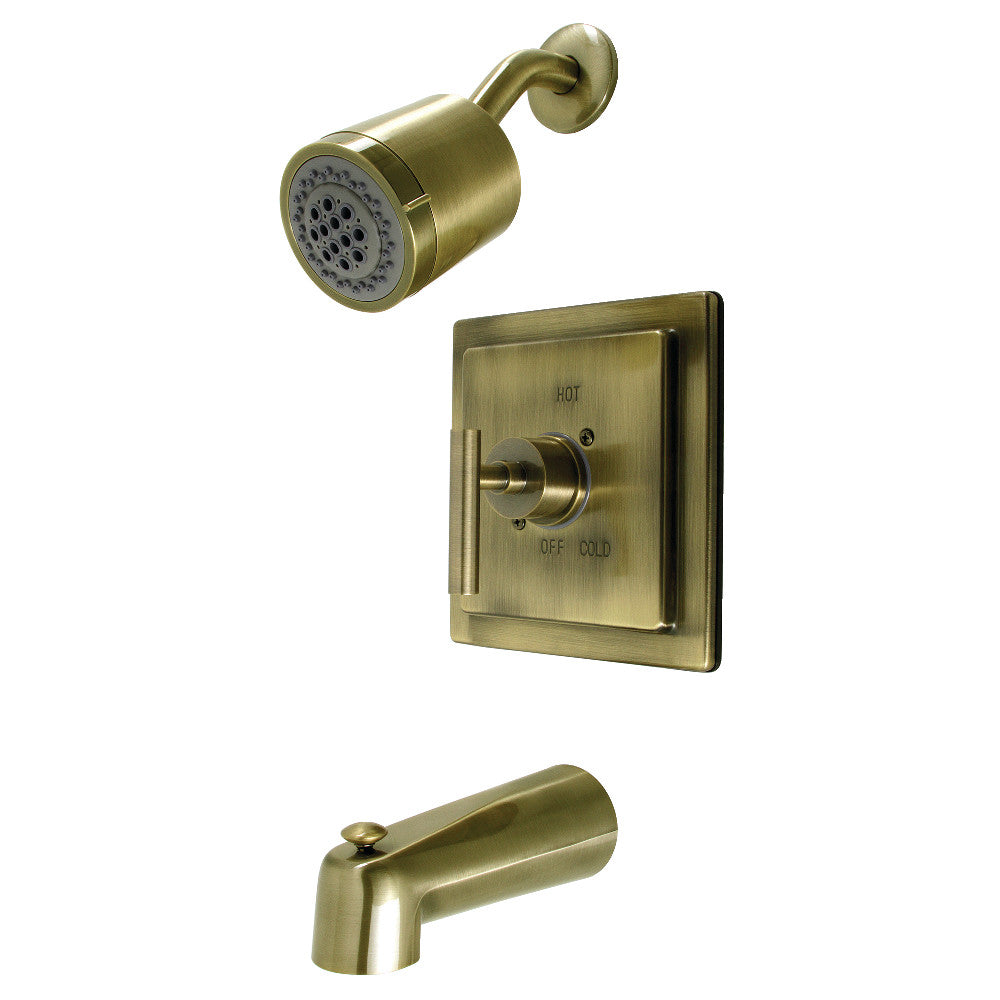Kingston Brass KB4653CML Manhattan Single-Handle Pressure Balanced Tub and Shower Faucet, Antique Brass
