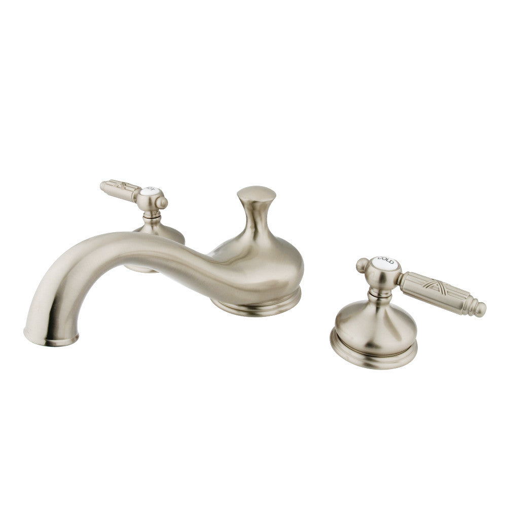 Kingston Brass KS3338GL Georgian Two-Handle Deck Mount Roman Tub Faucet, Brushed Nickel