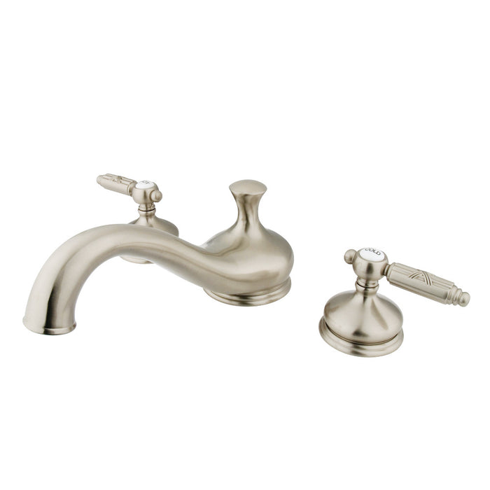 Kingston Brass KS3338GL Georgian Two-Handle Deck Mount Roman Tub Faucet, Brushed Nickel