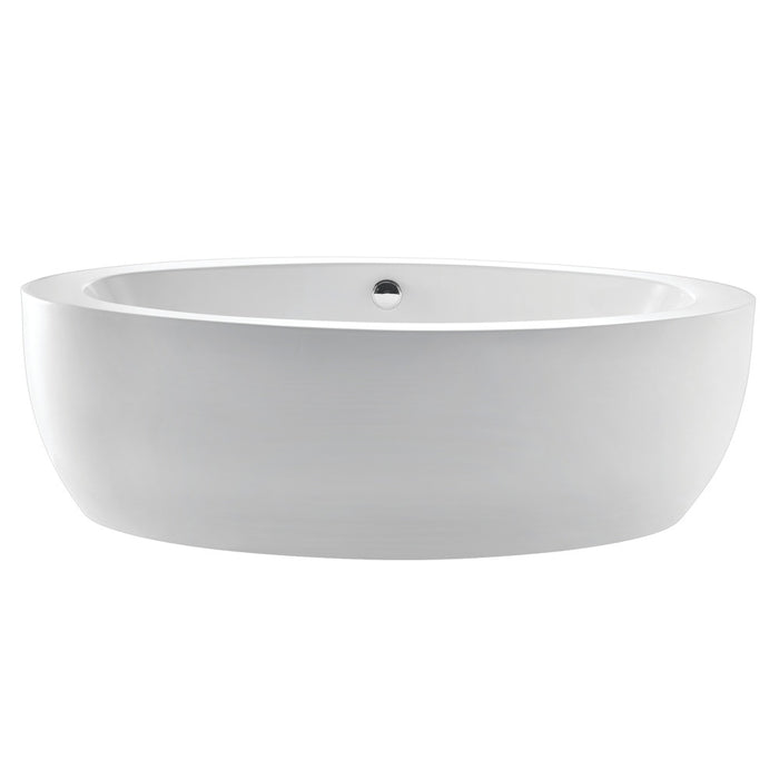 Kingston Brass VTOV733623JN 72" Acrylic Oval Double Ended Freestanding Tub with Drain, Glossy White
