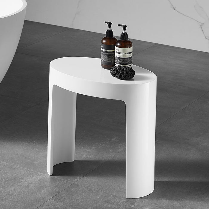 ALFI ABST66 White Matte Solid Surface Resin Bathroom / Shower Stool
