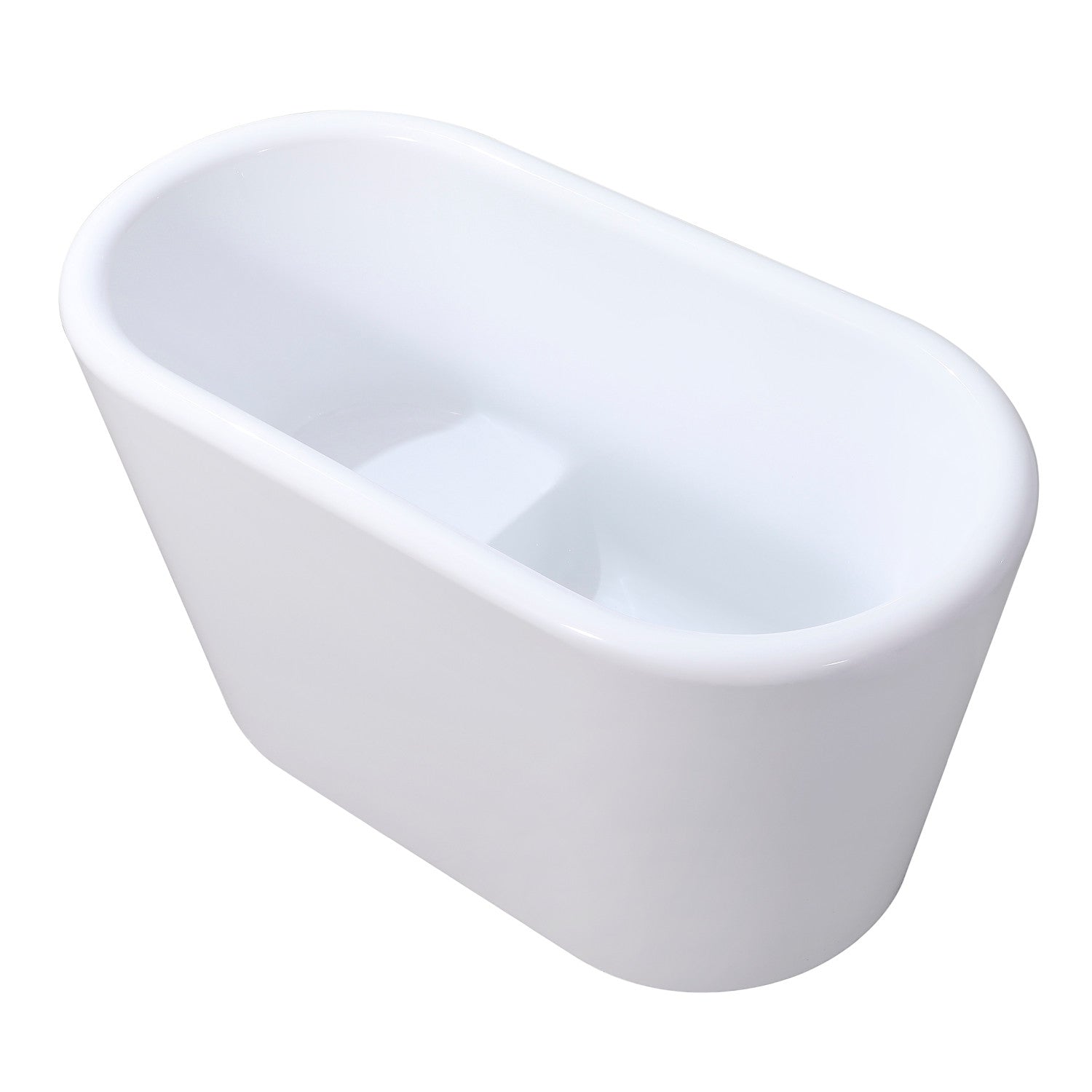 Kingston Brass VTDE512628BA 51" Acrylic Oval Double Ended Freestanding Tub with Drain and Integrated Seat, Glossy White