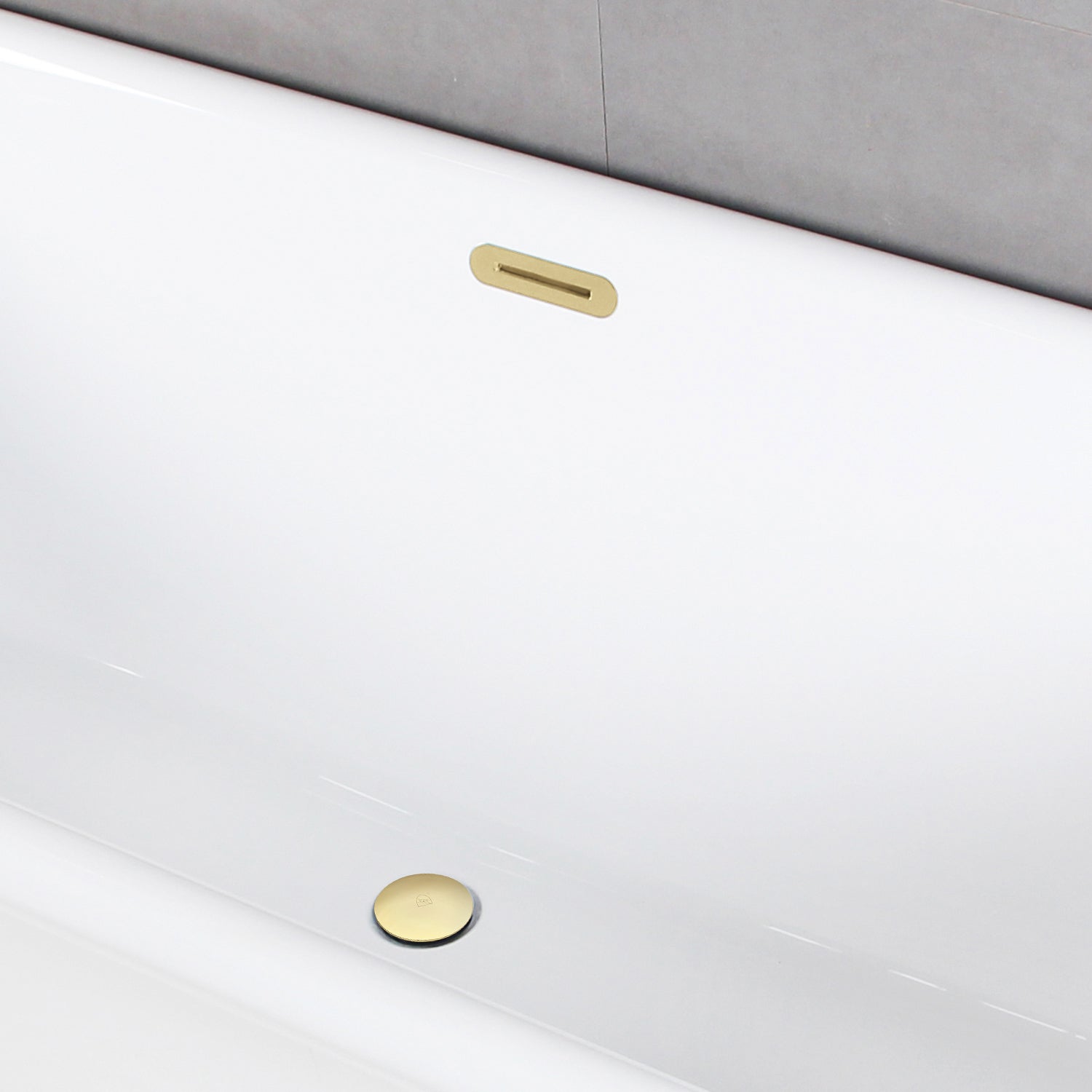 Kingston Brass VT7DE512823C422 51" Acrylic Oval Double Ended Freestanding Tub with Drain, Glossy White/Polished Brass