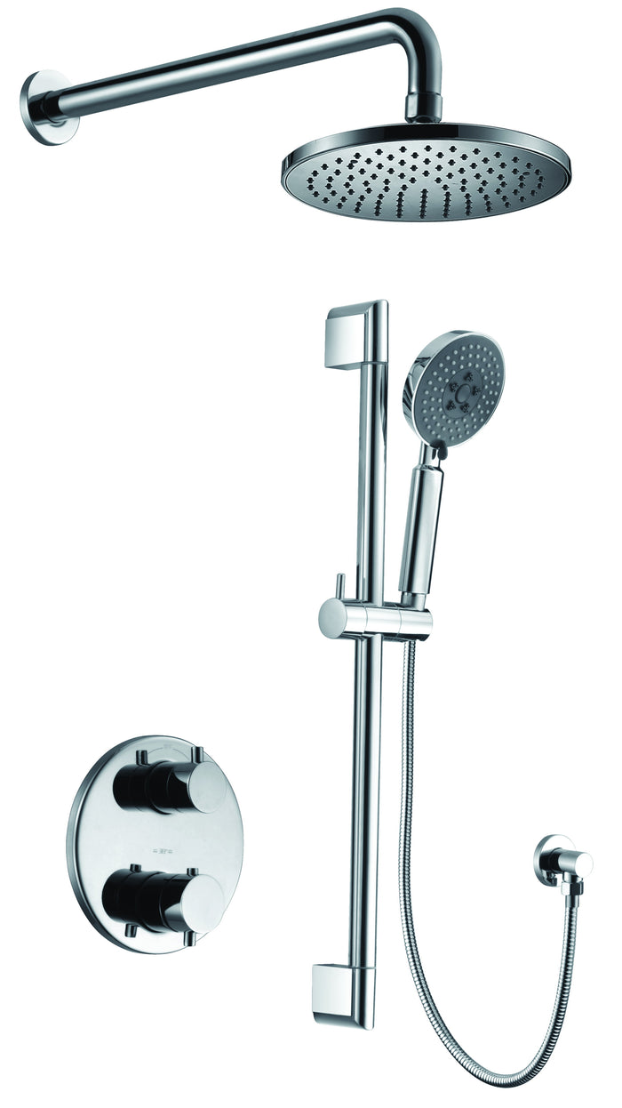 ALFI AB2545-PC Polished Chrome Round Style 2 Way Thermostatic Shower Set