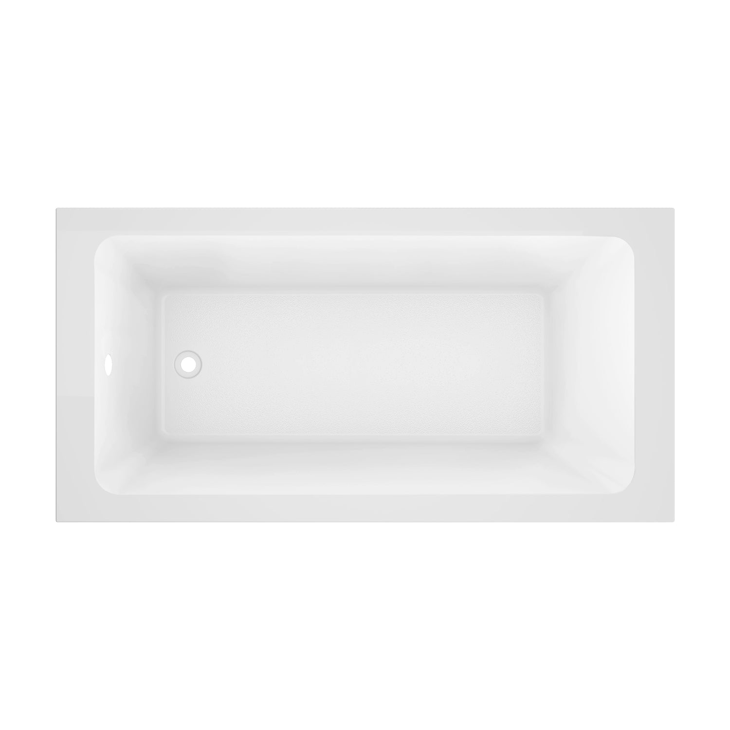 Kingston Brass VTPN673419T 67" Acrylic Rectangular Drop-In Tub with Anti-Skid Surface, Glossy White