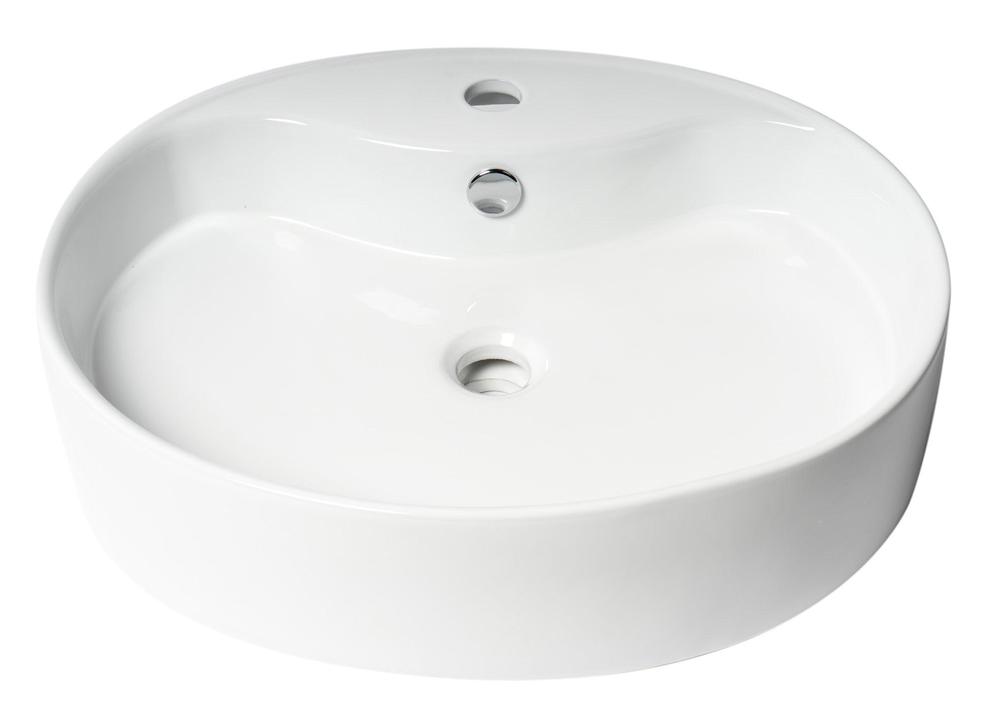 ALFI ABC910 White 22" Oval Above Mount Ceramic Sink with Faucet Hole
