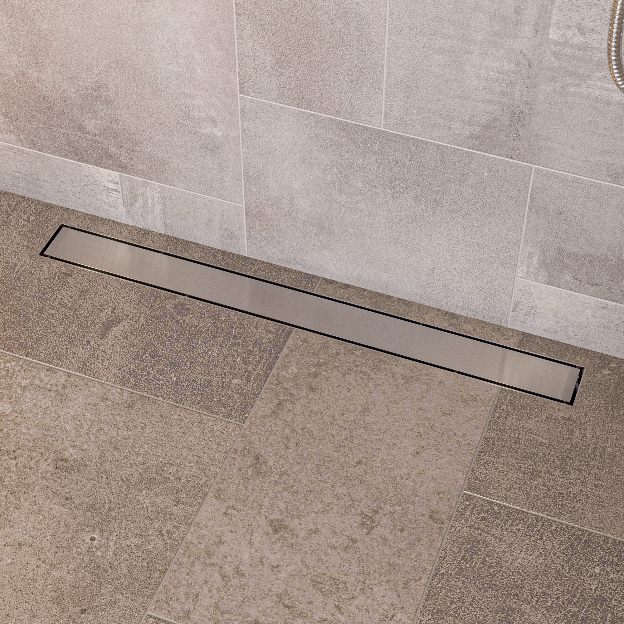 ALFI ABLD32B-BSS 32" Modern Brushed Stainless Steel Linear Shower Drain with Solid Cover