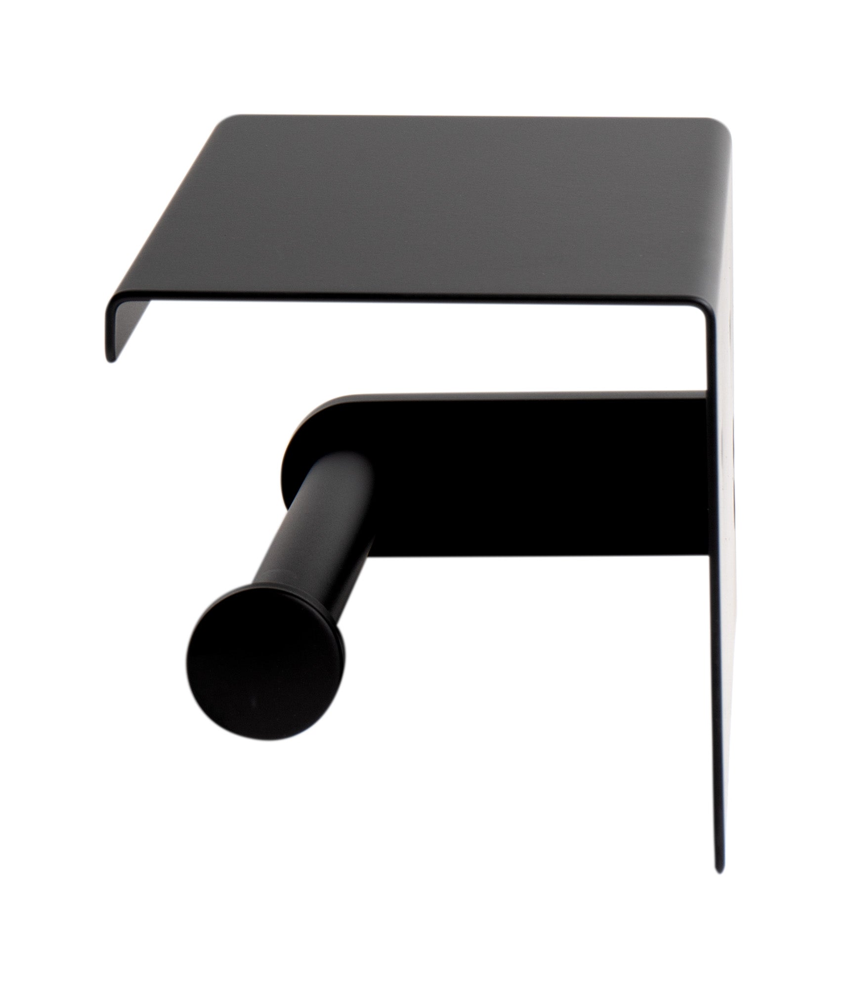 ALFI ABTPC66-BLA Black Matte Stainless Steel Toilet Paper Holder with Shelf