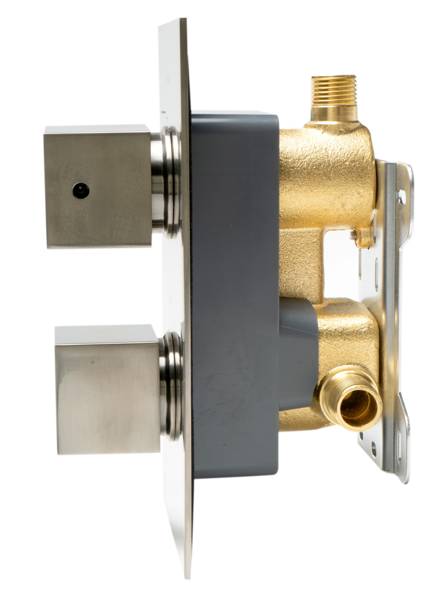 ALFI AB2601-BN Brushed Nickel Square Knob 1 Way Thermostatic Shower Mixer