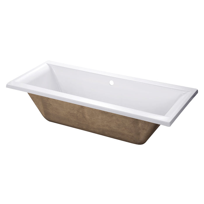 Aqua Eden VTPN672817C 67" Acrylic Rectangular Drop-In Tub with Center Drain Hole, Glossy White
