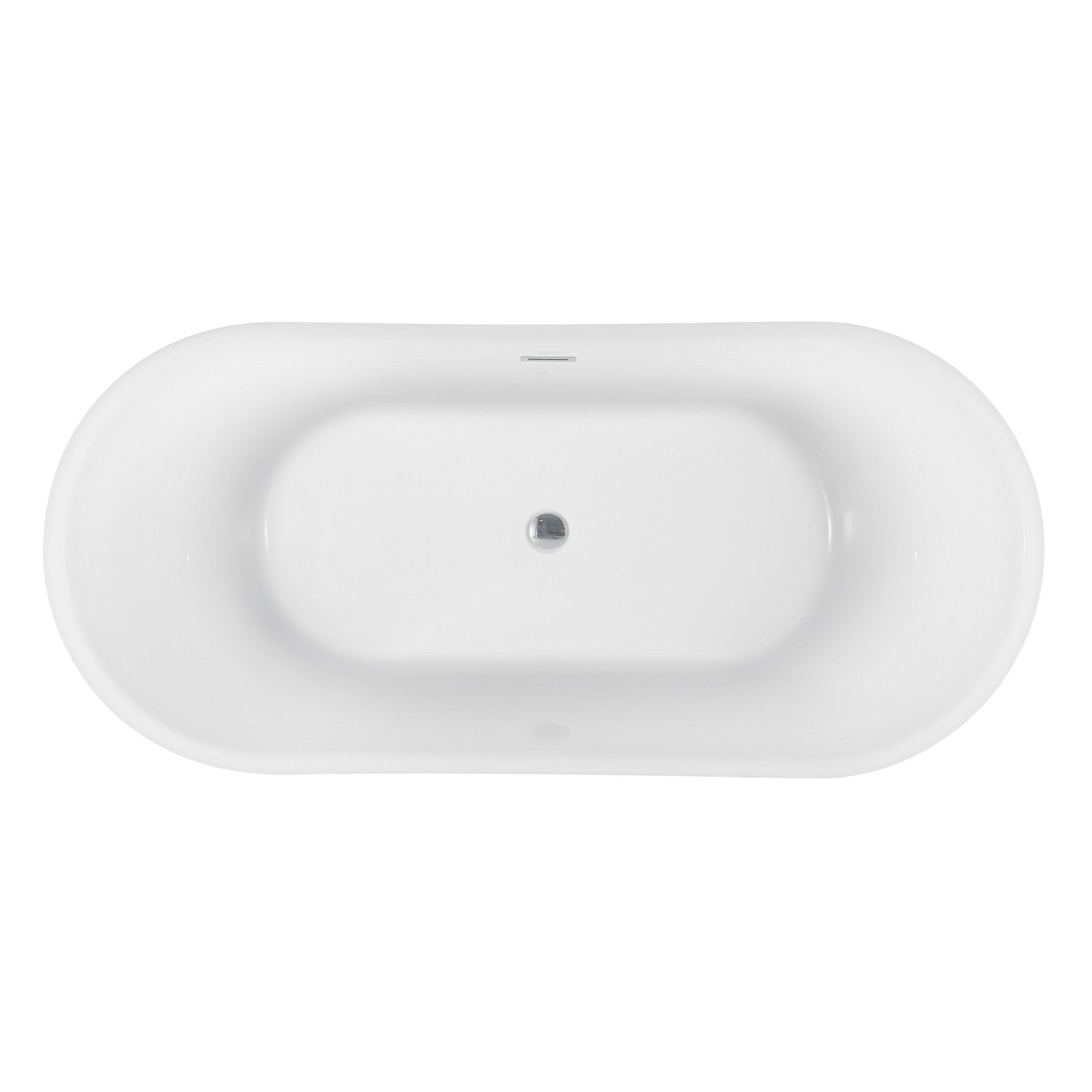 Kingston Brass VTOV673124 67" Acrylic Oval Double Ended Pedestal Tub with Drain (No Faucet Drillings), Glossy White