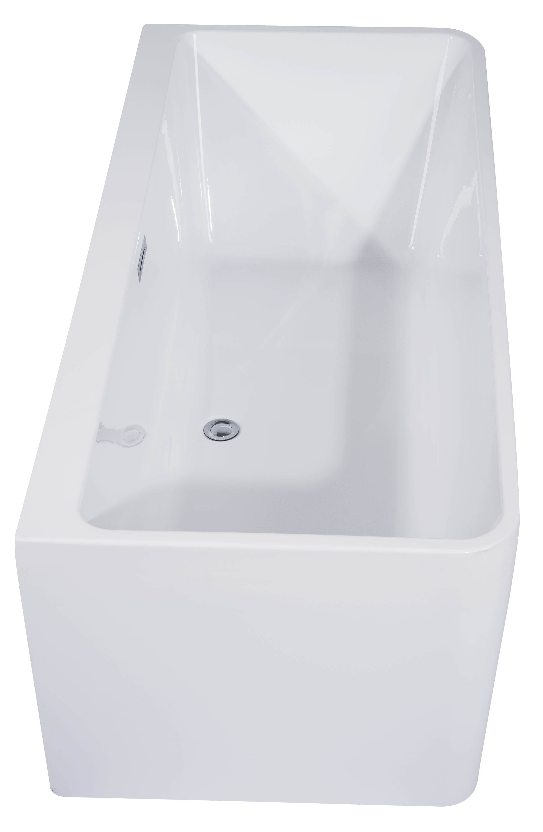 ALFI AB8859 67 inch White Rectangular Acrylic Free Standing Soaking Bathtub