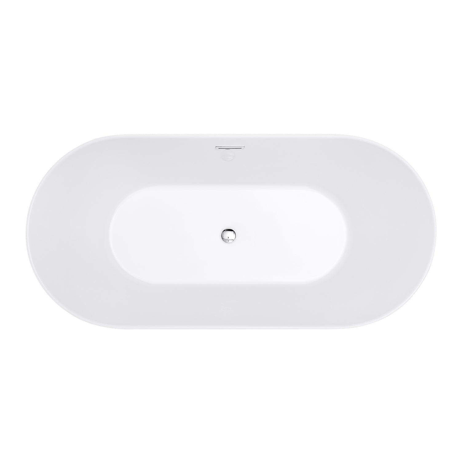 Kingston Brass VTOV543023 54" Acrylic Oval Double Ended Freestanding Tub with Drain, Glossy White