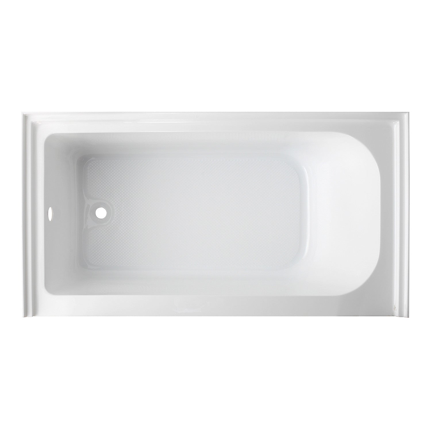 Aqua Eden VTAP6032L21A 60" Acrylic Rectangular 3-Wall Alcove Tub with Anti-Skid Surface, Left Hand Drain, Glossy White